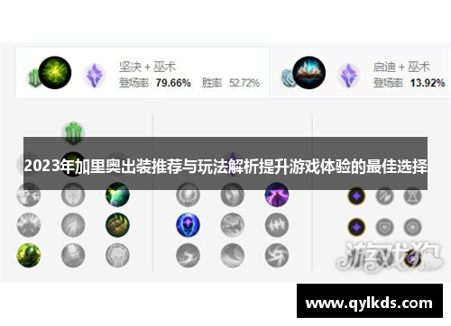 2023年加里奥出装推荐与玩法解析提升游戏体验的最佳选择